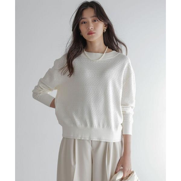 ニット セーター 編み柄ディテールニット レディース