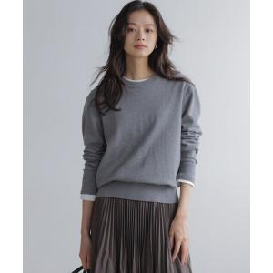 ニット セーター コットンカシミヤMIX刺繍入りニット レディース