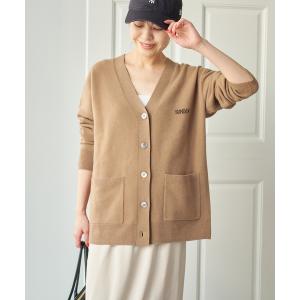 カーディガン ロゴジャガードVネックカーディガン レディース