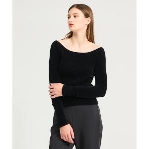 ニット セーター ESTNATION / ベロアオフショルニット レディース