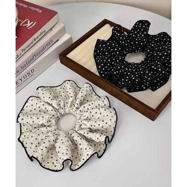 シュシュ フラワードット フリルシュシュ