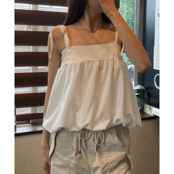 キャミソール バルーン キャミソール リボンストラップ ビスチェ