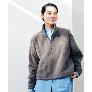 パフリースクロップドハーフジップ レディース
