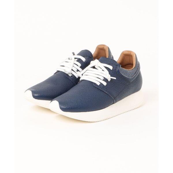 スニーカー SUS サス レースアップシュリンクレザーフラットフォームスニーカー レディース