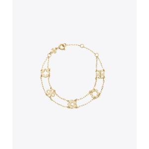 ブレスレット キラ クローバー ダブル ストランド ブレスレット レディース メンズ