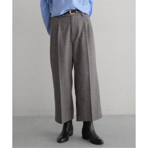 パンツ ウールチェック　8分丈パンツ レディース