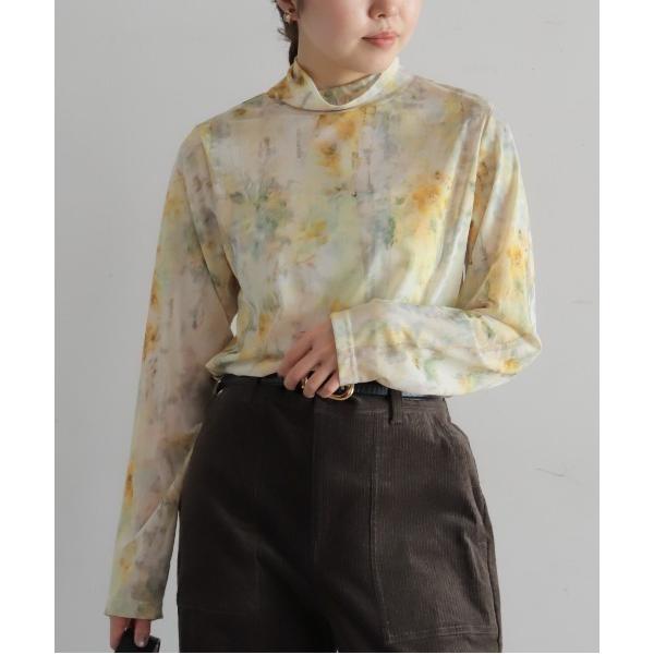 tシャツ 水彩シアーメッシュ　ハイネックP/O レディース