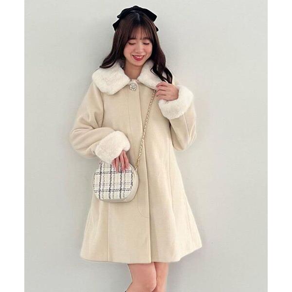 コート アウター 7wayファー×ビジューコート レディース