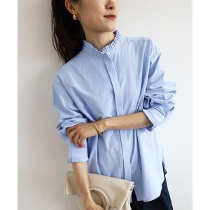 ブラウス シャツ プリーツカラーシャツ レディース