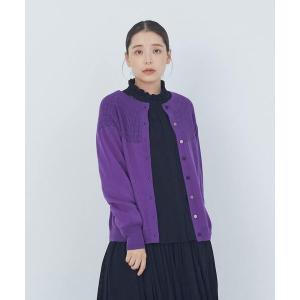 カーディガン キュウシンリブカラフル釦カーディガン レディース