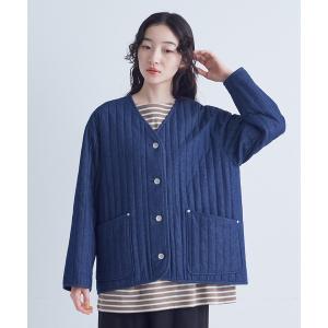 ブルゾン アウター デニムキルティングブルゾン レディース