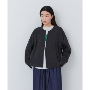 DRAWER（ドゥロワー） ノーカラージャケット 36 ネイビー レディース