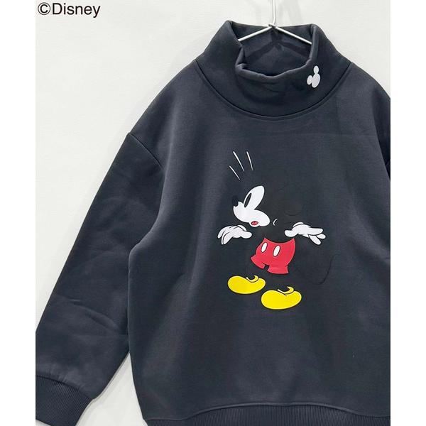 トレーナー  キッズ MICKEY MOUSE 裏起毛 ミッキーオーバーサイズ ハイネックトレーナー...