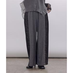 パンツ レースレイヤードグレンチェックパンツ レディース