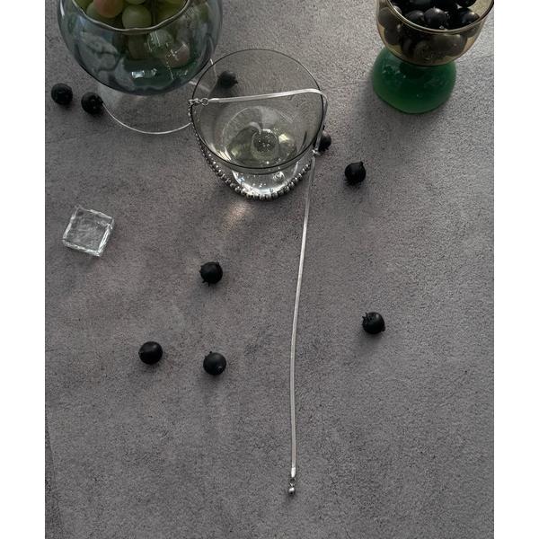 ネックレス アシメボールチェーン×フラットチェーンロングネックレス レディース