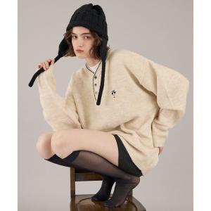 セーター ニット LOGO HENRY NECK KNIT / ロゴヘンリーネックニット メンズ レディース