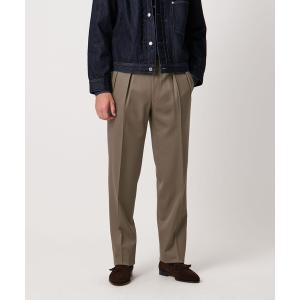 BEAMS F ウール フレスコ 2プリーツ サイドアジャスター スラックス