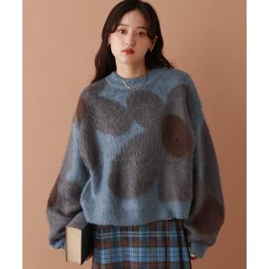 tシャツ 選べるシルエット/シャギーフラワーニット レディース