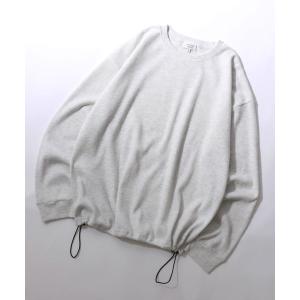 tシャツ Drawstring Thermal/ドローコード オーバーサイズ  サーマル ワッフル ロンT 長袖Tシャツ メンズ レディース
