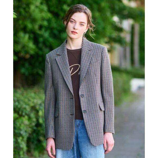 ジャケット テーラードジャケット 「きれいめカジュアル/オンオフ」ガンクラブチェックジャケット レデ...