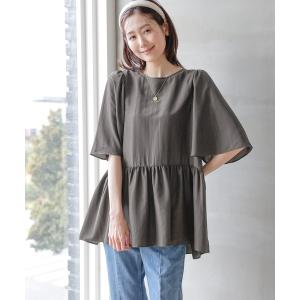 「GLOBAL WORK」 半袖チュニック FREE スミクロ レディース