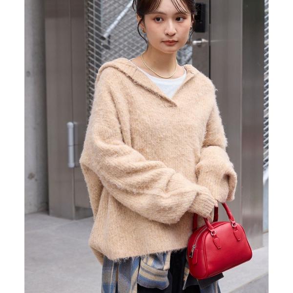 ニット セーター 「ハンドウォッシャブル」ウールMIX ソフトシャギースキッパーニット レディース