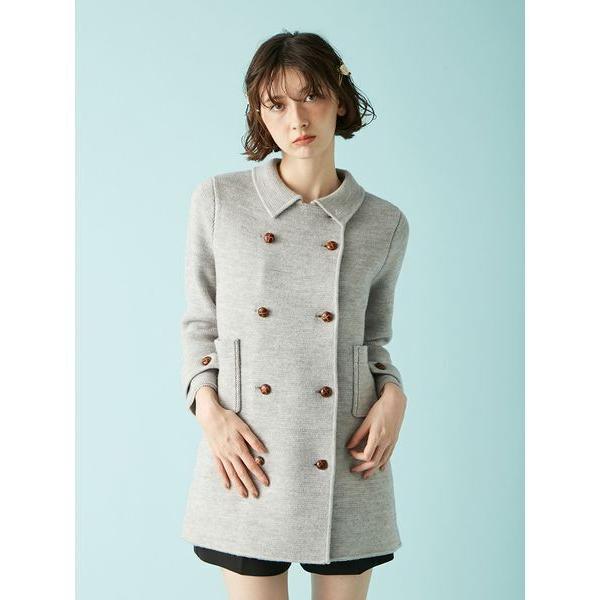 コート チェスターコート ニットダブルミニワンピコート レディース