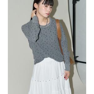 tシャツ JEMORGAN/ジェーイーモーガン ワッフル オーバーダイ 花柄 ロンT　限定展開 レディース