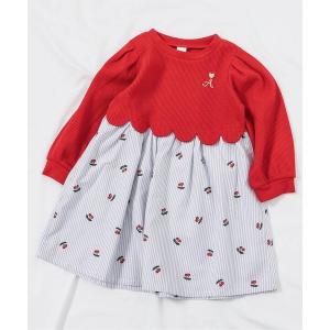ワンピース 「新色追加/リンク/WEB限定」スカラップドッキングワンピース_ジュニア対応 キッズ 子供服 女の子