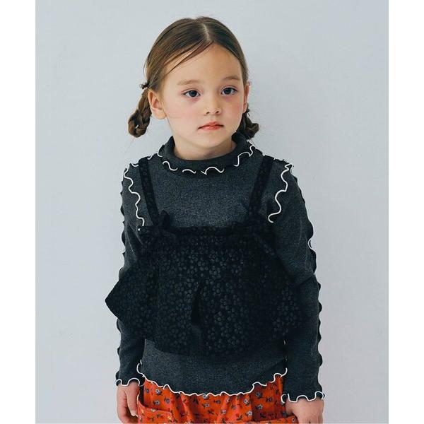 tシャツ 「ジュニア対応」花柄ジャガードビスチェリブトップスセット キッズ 子供服 女の子