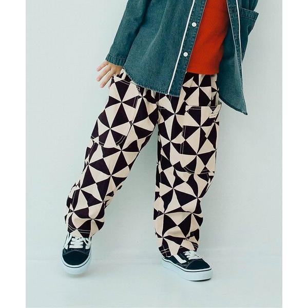 パンツ 「ジュニア対応」総柄ツイルワイドパンツ キッズ 子供服 男の子 女の子