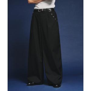 スラックス 「セットアップ対応」Eyelet-Detail Assorted Two-Tuck Wide Slacks / ハトメデザインアソート2タ
