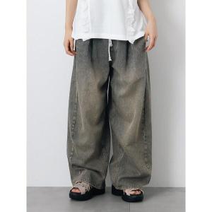 ジーンズ デニム デニムパンツ ヴィンテージ加工イージーデニムパンツ レディース