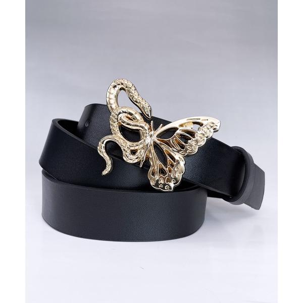 ベルト スネーク バタフライ バックル 90's レトロ ベルト レディース メンズ