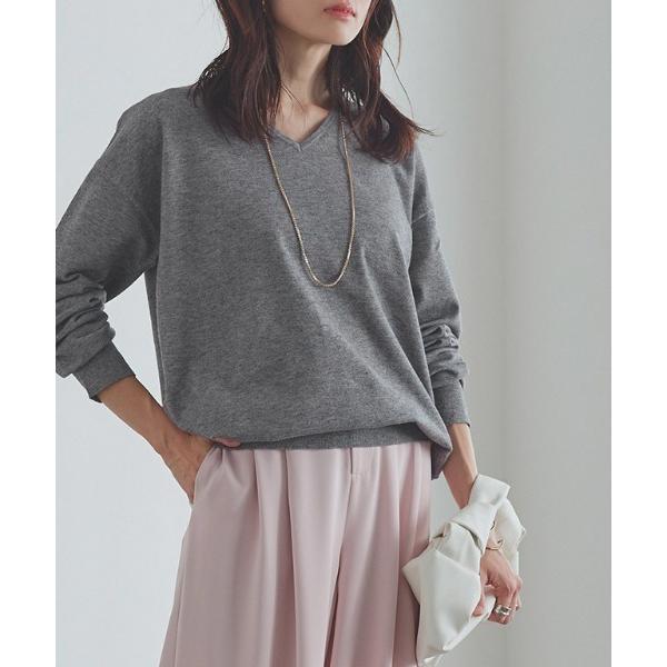 ニット セーター ビスコースVネックルーズニット レディース