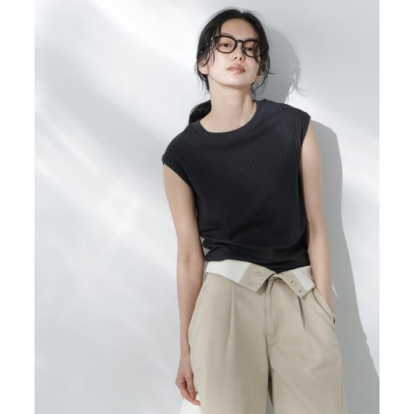 「NANO universe」 ノースリーブトップス M ブラック レディース