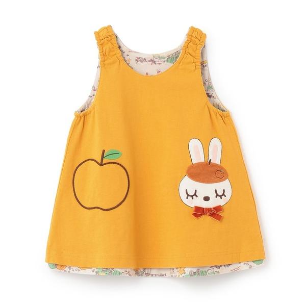 ジャンパースカート mimiちゃん秋の街並み柄 リバーシブルジャンパースカート キッズ 子供服 女の...