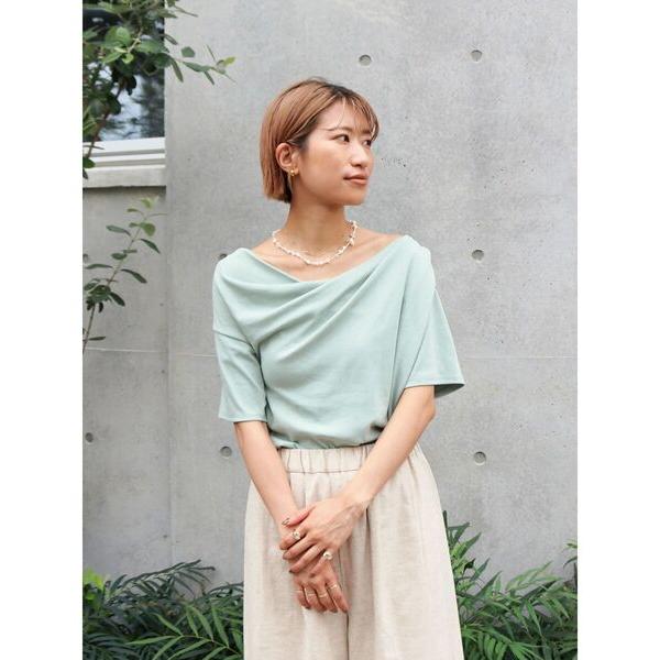 tシャツ タックデザインオフショルTee レディース