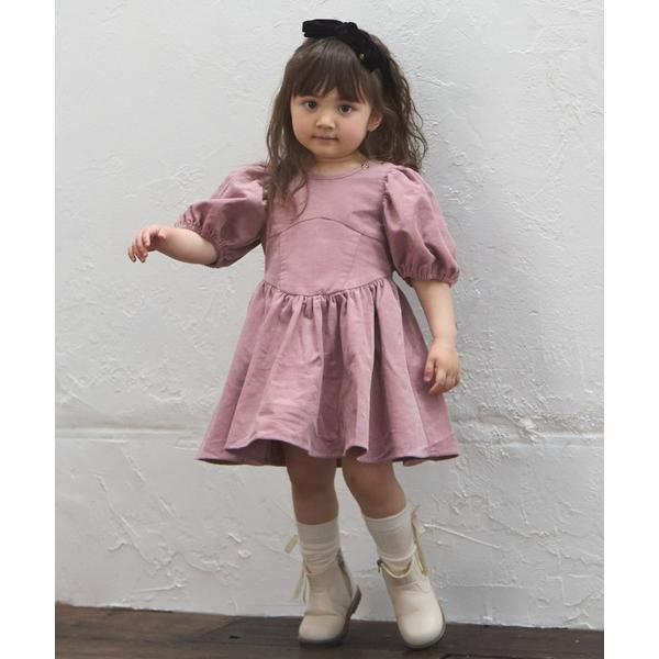 ワンピース 「リンク」袖パフワンピース キッズ 子供服 女の子