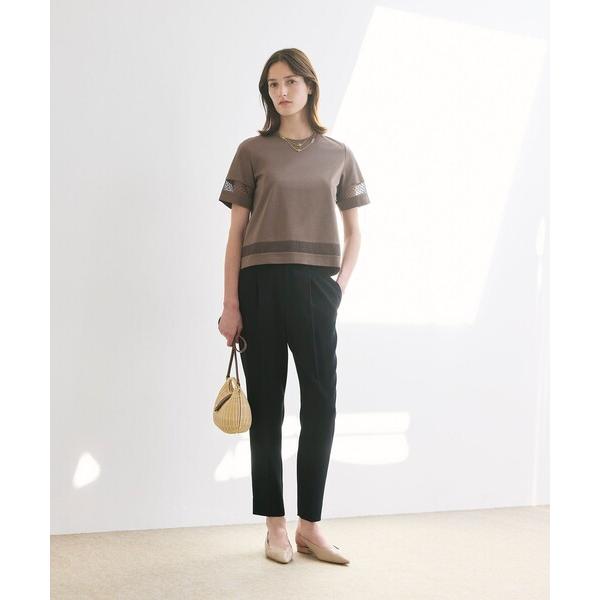 パンツ 「ウォッシャブル」ライトジョーゼット　テーパードパンツ レディース