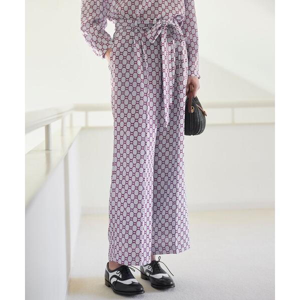 パンツ 「Precious掲載」「ウォッシャブル」ロープモノグラム　パンツ レディース