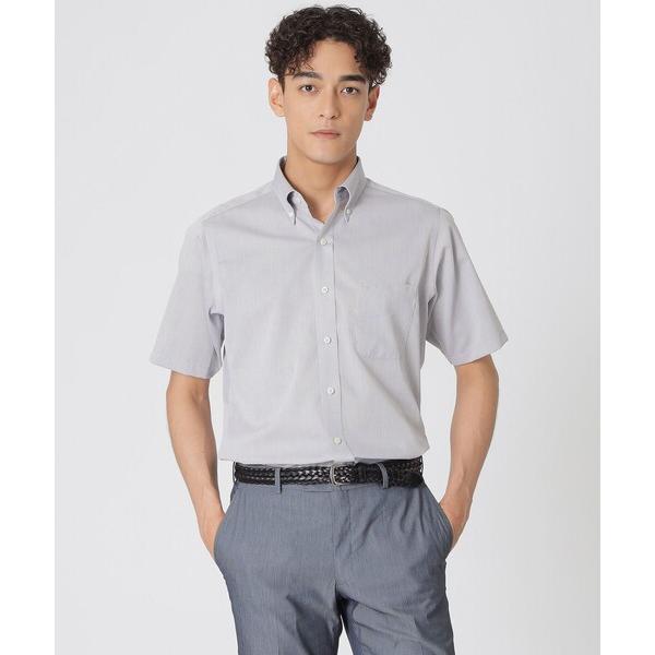 シャツ 「形態安定/高通気/クールビズ」シャンブレーメッシュ半袖ボタンダウンシャツ メンズ