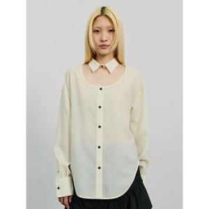 ブラウス シャツ Wool Voile Cut-out Shirt/ウールボイル　カットアウトシャツ レディース