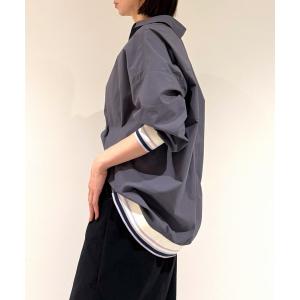 ブラウス シャツ リブドッキングシャツ レディース