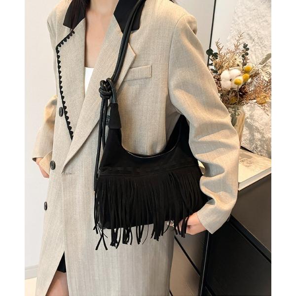 ショルダーバッグ バッグ レトロガーリー フリンジショルダーバッグ レディース