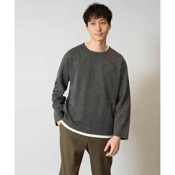 tシャツ 「イージーケア毛玉になりにくい」シャンブレーフェイクレイヤードカットソー「洗濯機で洗える」...