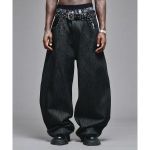 ジーンズ Studs Design Rigid Curve Denim / スタッズデザインリジットカーブデニム メンズ