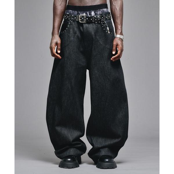 ジーンズ Studs Design Rigid Curve Denim / スタッズデザインリジット...