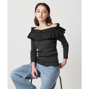 ニット セーター ギャザー オフショルダー 7分袖ニット ‐ウォッシャブル‐ レディース