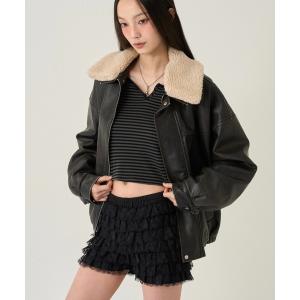 ブルゾン アウター 「UNISEX/サイズ展開あり」3way ヴィンテージライクレザーボアブルゾン レディース メンズ